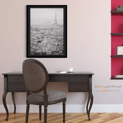 تابلو منظره شهری پاریس - مه در پاریس – تابلو سیاه و سفید - اسپو دکور
