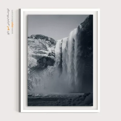 تابلو منظره زمستانی - قلمرو سفید – تابلو سیاه و سفید - اسپو دکور
