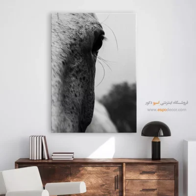 تابلو دکوراتیو طبیعت و حیوان - خطوط حیات – تابلو سیاه و سفید - اسپو دکور