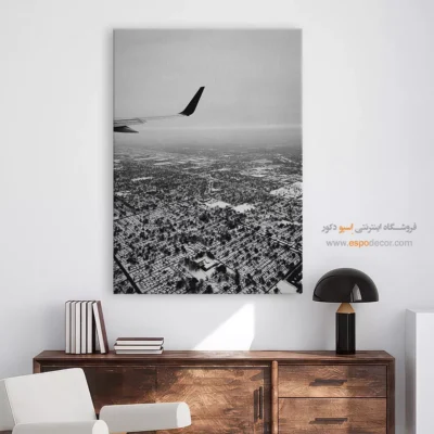 تابلو سیاه و سفید برای دفتر کار - بر فراز زمستان – تابلو سیاه و سفید - اسپو دکور