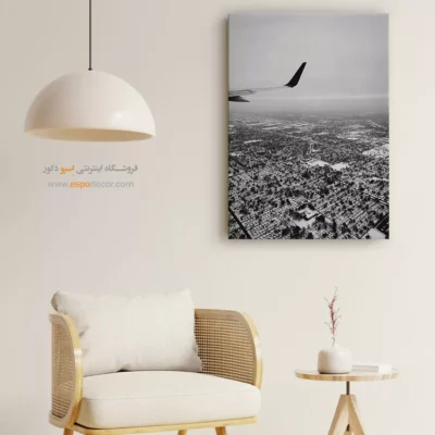 تابلو سیاه و سفید برای دفتر کار - بر فراز زمستان – تابلو سیاه و سفید - اسپو دکور
