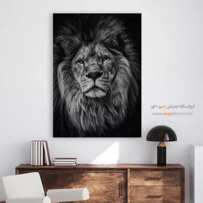 تابلو زیبا از طبیعت وحشی - اقتدار – تابلو سیاه و سفید - اسپو دکور