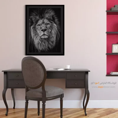 تابلو زیبا از طبیعت وحشی - اقتدار – تابلو سیاه و سفید - اسپو دکور