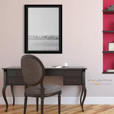 تابلو بوم پرندگان در پرواز - خط پرواز – تابلو سیاه و سفید - اسپو دکور