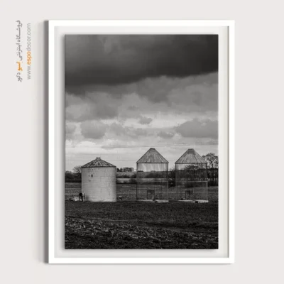 تابلو دکوراتیو با تم روستیک - سیلو – تابلو سیاه و سفید - اسپو دکور