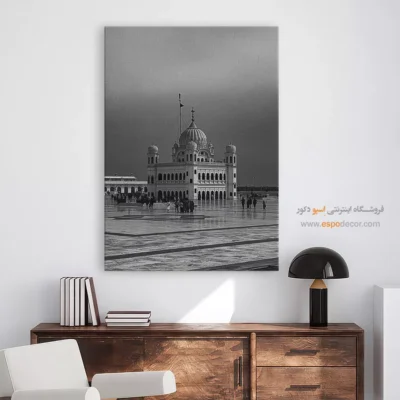 تابلو سیاه و سفید با سبک شرقی - معبد نور – تابلو سیاه و سفید - اسپو دکور