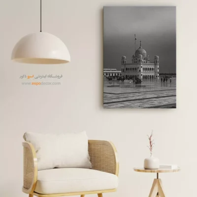 تابلو سیاه و سفید با سبک شرقی - معبد نور – تابلو سیاه و سفید - اسپو دکور