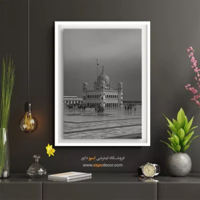 تابلو سیاه و سفید با سبک شرقی - معبد نور – تابلو سیاه و سفید - اسپو دکور