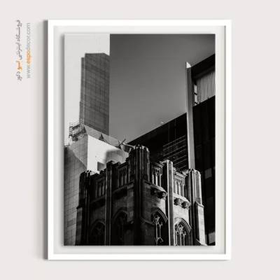 تابلو هنر معماری سیاه و سفید - تضاد زمان – تابلو سیاه و سفید - اسپو دکور