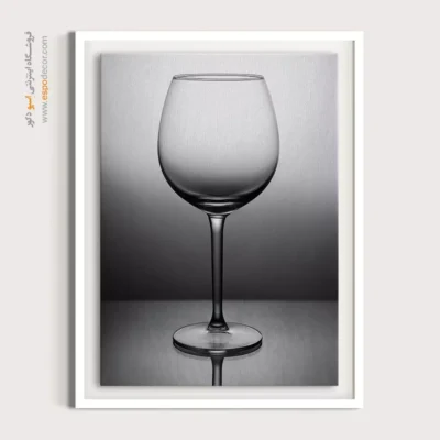 تابلو دکوراسیون کافه و بار - گیلاس – تابلو سیاه و سفید - اسپو دکور