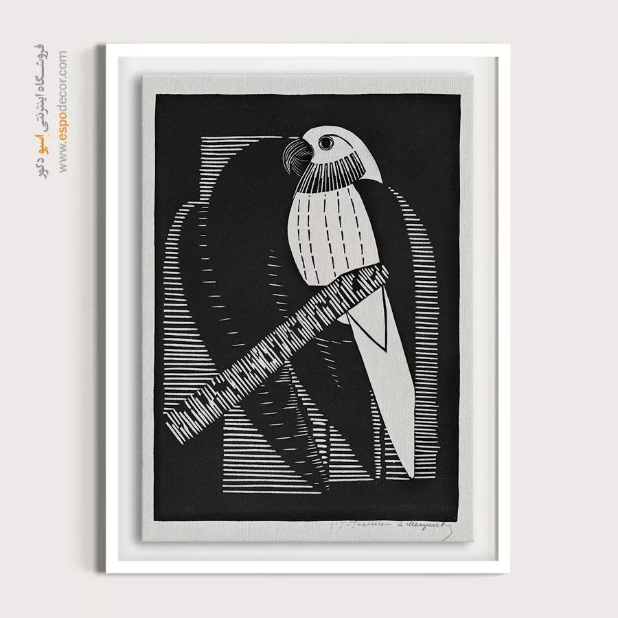 دکور مینیمالیستی - طوطی – تابلو سیاه و سفید - اسپو دکور