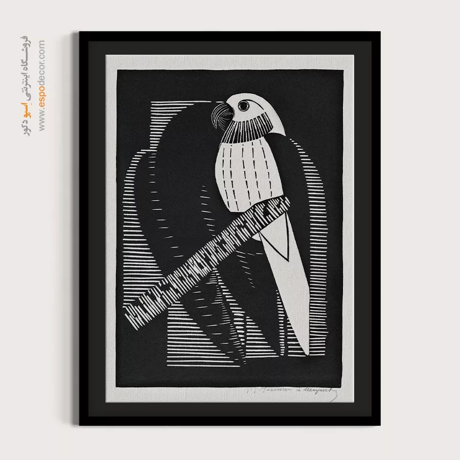 دکور مینیمالیستی - طوطی – تابلو سیاه و سفید - اسپو دکور