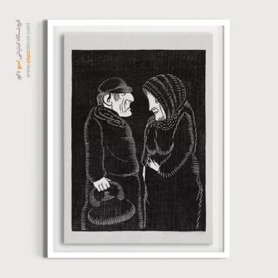 تابلو هنری - گفتگو – تابلو سیاه و سفید - اسپو دکور