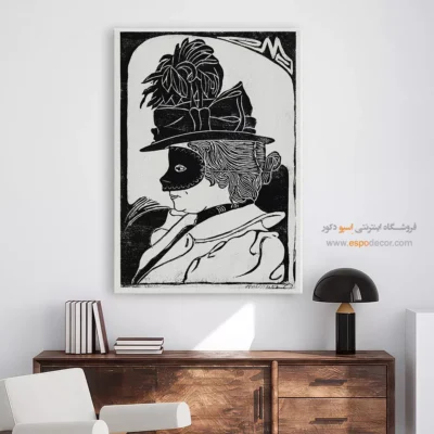 تابلو پرتره زن - کارناوال – تابلو سیاه و سفید - اسپو دکور