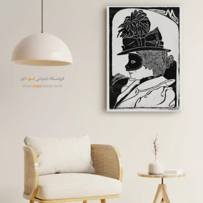تابلو پرتره زن - کارناوال – تابلو سیاه و سفید - اسپو دکور