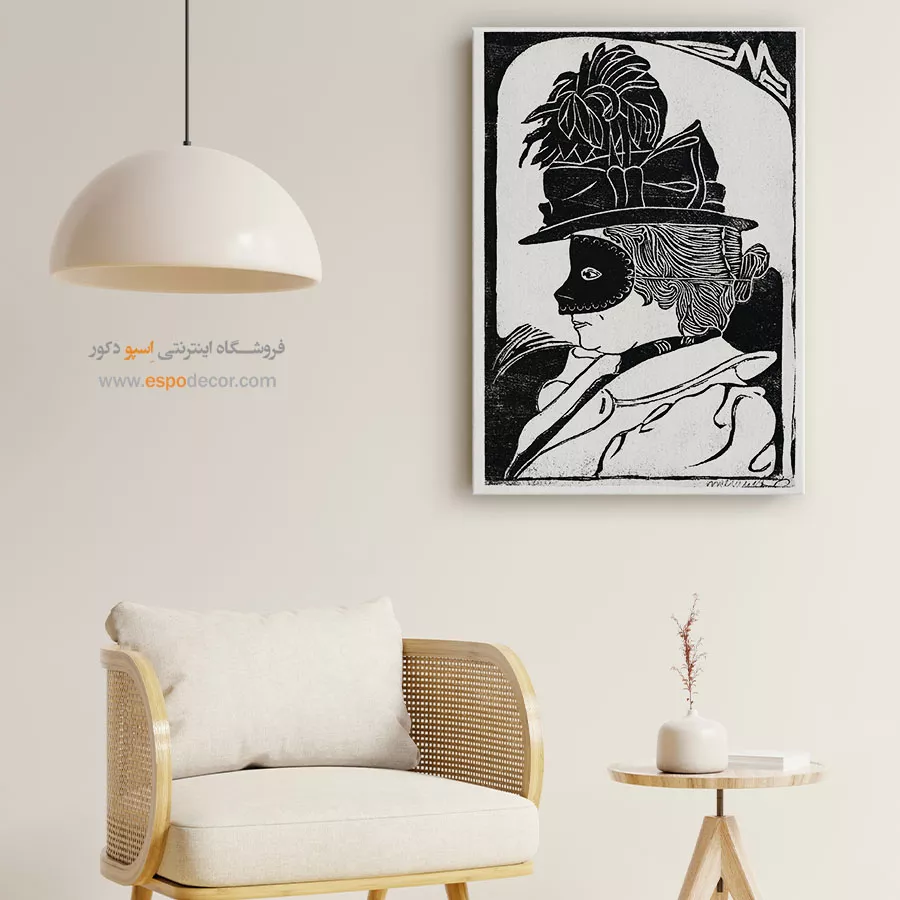 تابلو پرتره زن - کارناوال – تابلو سیاه و سفید - اسپو دکور