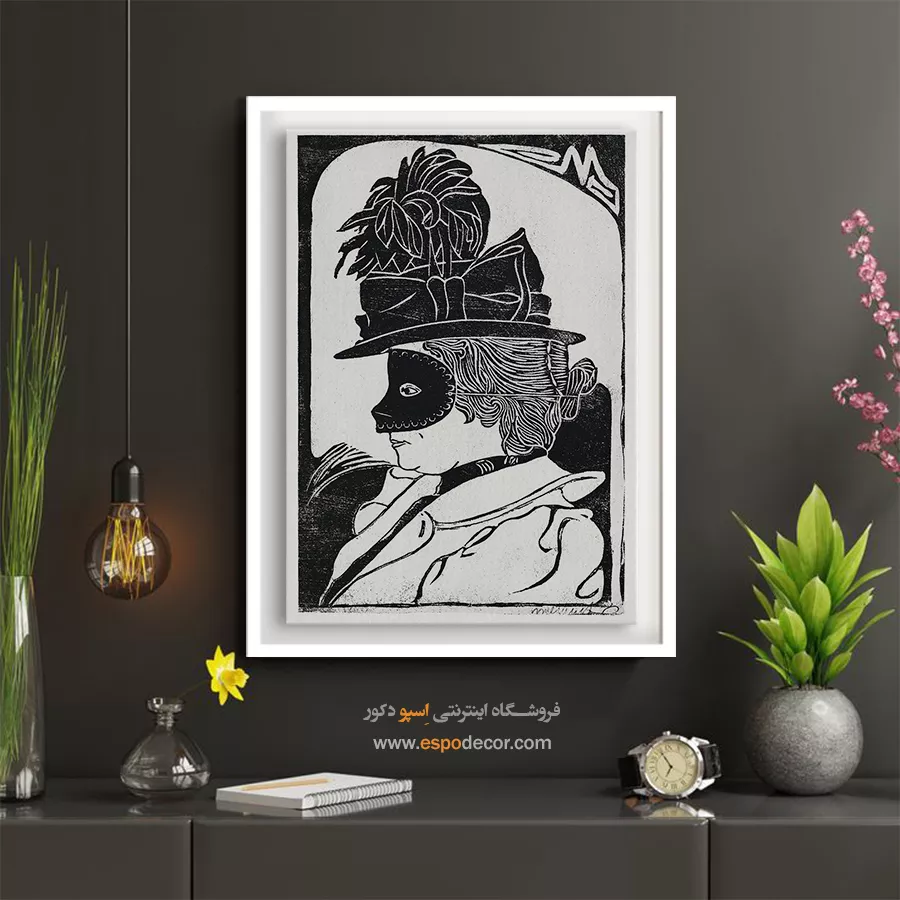 تابلو پرتره زن - کارناوال – تابلو سیاه و سفید - اسپو دکور