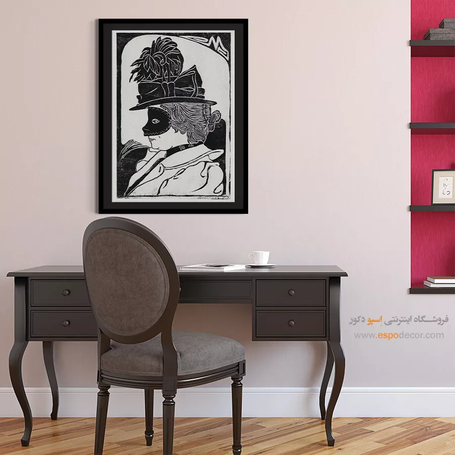 تابلو پرتره زن - کارناوال – تابلو سیاه و سفید - اسپو دکور