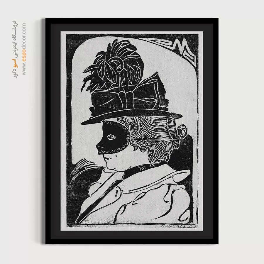 تابلو پرتره زن - کارناوال – تابلو سیاه و سفید - اسپو دکور