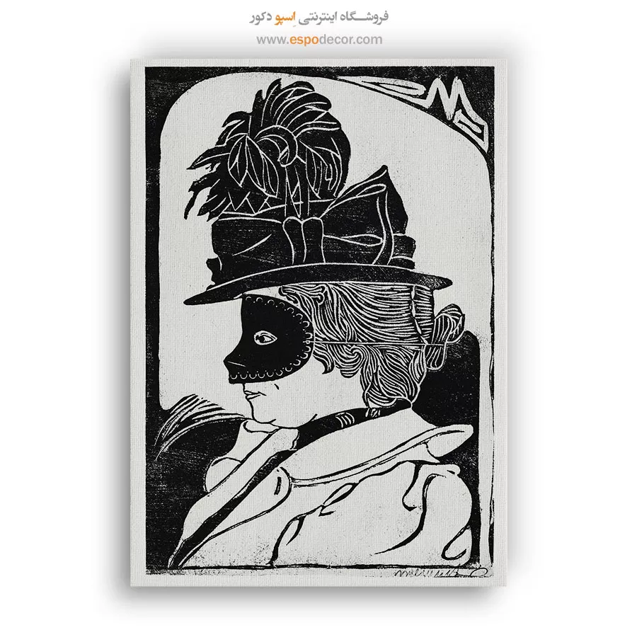 تابلو پرتره زن - کارناوال – تابلو سیاه و سفید - اسپو دکور