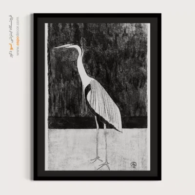 تابلو هنری مدرن - حواصیل – تابلو سیاه و سفید - اسپو دکور