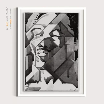 تابلو دکوراتیو مدرن - انتزاع چهره – تابلو سیاه و سفید - اسپو دکور