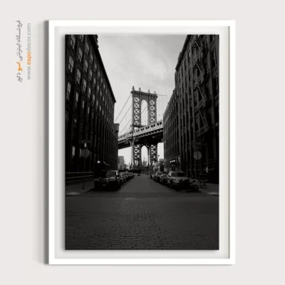 تابلو نماد شهری سیاه و سفید - پل منهتن – تابلو سیاه و سفید - اسپو دکور