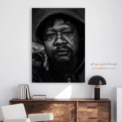 تابلو بوم مینیمالیستی - خسته – تابلو سیاه و سفید - اسپو دکور