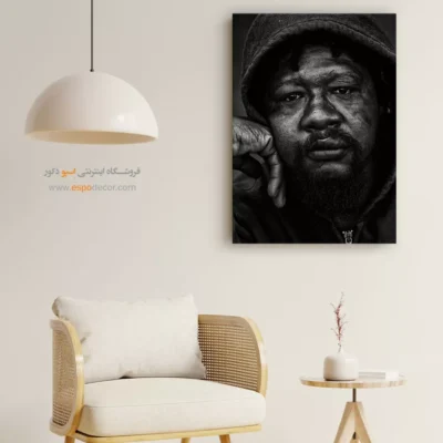 تابلو بوم مینیمالیستی - خسته – تابلو سیاه و سفید - اسپو دکور