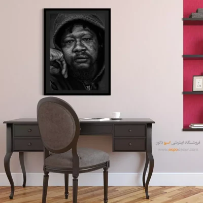 تابلو بوم مینیمالیستی - خسته – تابلو سیاه و سفید - اسپو دکور