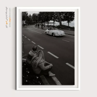 تابلو ماشین اسپرت کلاسیک - اسپرت کلاسیک – تابلو سیاه و سفید - اسپو دکور