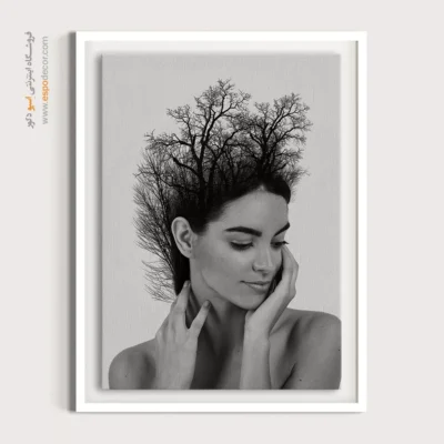 تابلو پرتره زیبا - جنگل ذهن – تابلو سیاه و سفید - اسپو دکور