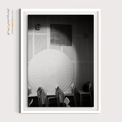 تابلو بوم مینیمال - هندسه دایره – تابلو سیاه و سفید - اسپو دکور