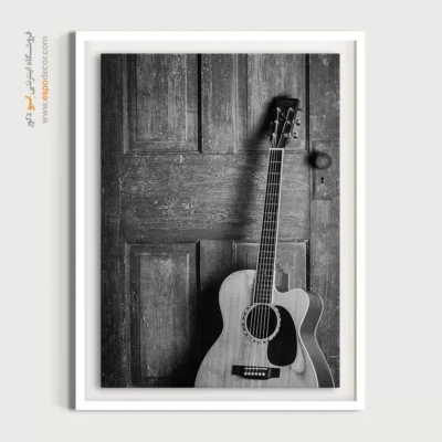 تابلو سیاه و سفید ساز موسیقی - ملودی گیتار – تابلو سیاه و سفید - اسپو دکور