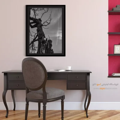 چاپ تابلو روی بوم مدرن - شاه درخت – تابلو سیاه و سفید - اسپو دکور