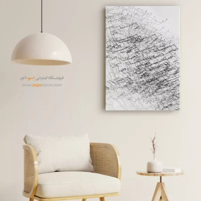 تابلو سیاه سفید مدرن و مینیمال - گره‌های ذهنی – تابلو سیاه و سفید - اسپو دکور