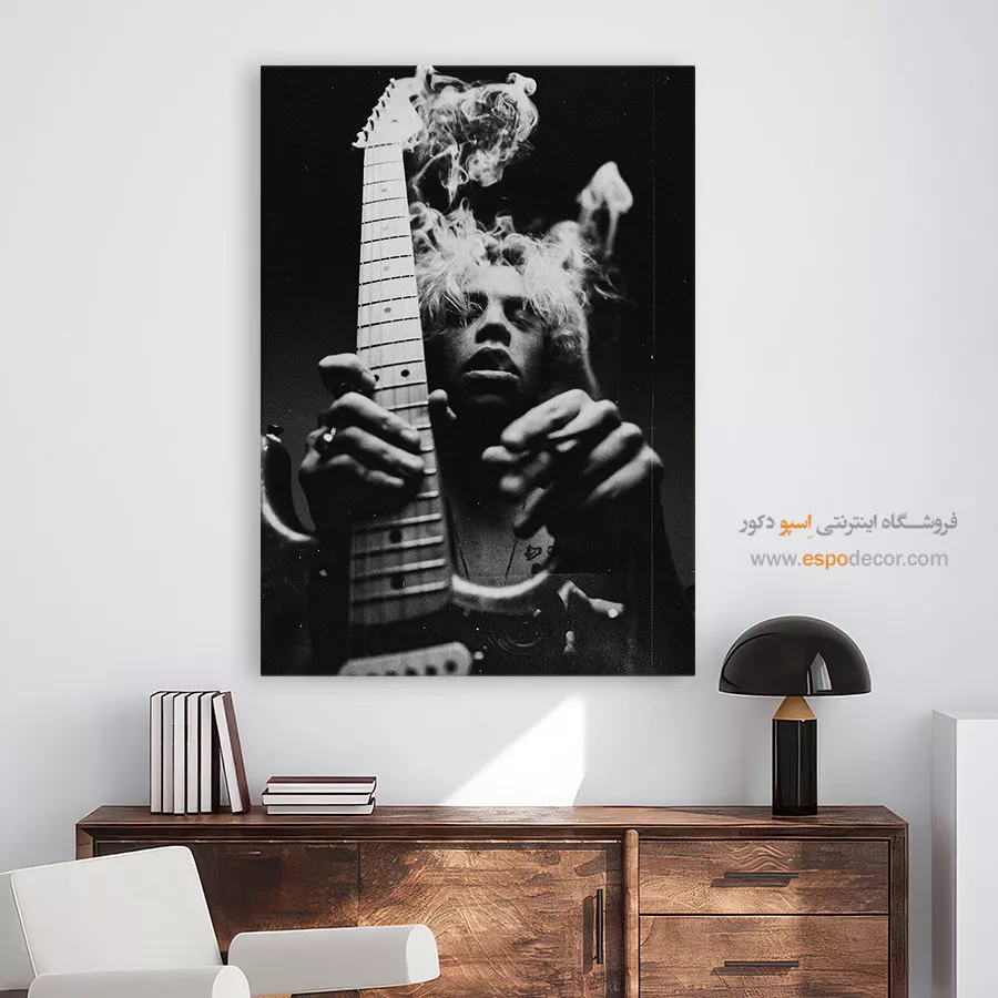 تابلو موسیقی راک - خلسه – تابلو سیاه و سفید - اسپو دکور