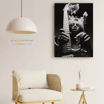 تابلو موسیقی راک - خلسه – تابلو سیاه و سفید - اسپو دکور