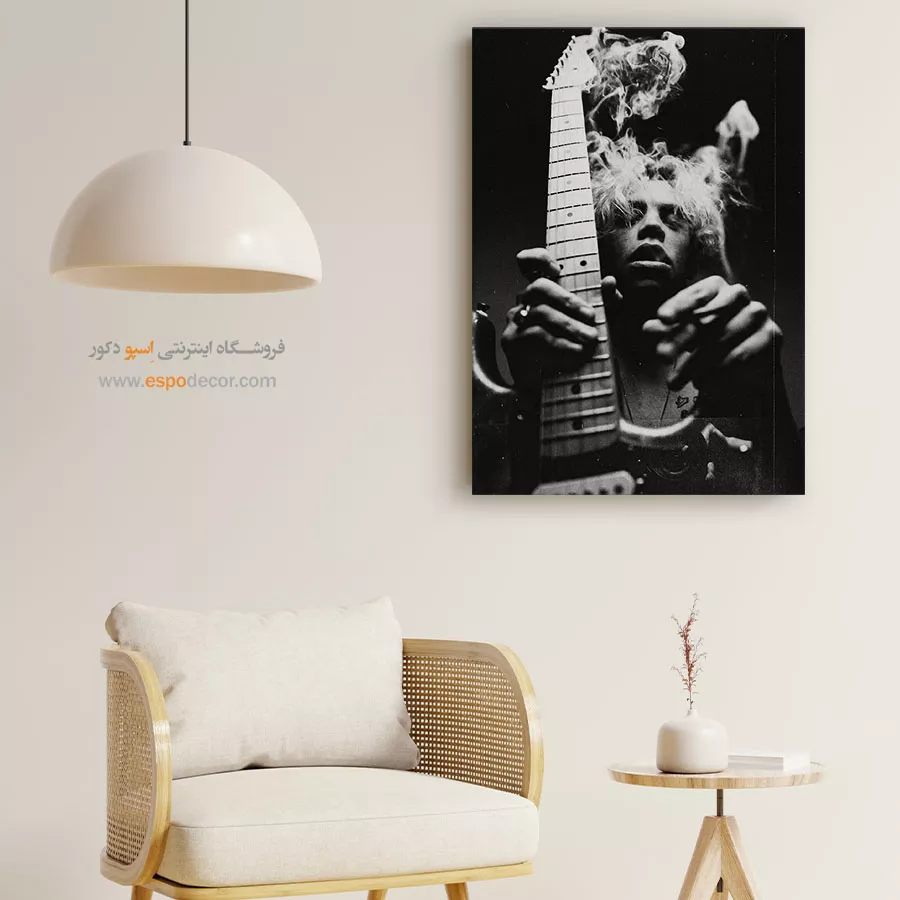 تابلو موسیقی راک - خلسه – تابلو سیاه و سفید - اسپو دکور