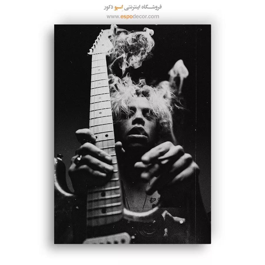 تابلو موسیقی راک - خلسه – تابلو سیاه و سفید - اسپو دکور