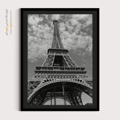 تابلو دکوراتیو با تم فرانسه - هندسه فلزی – تابلو سیاه و سفید - اسپو دکور