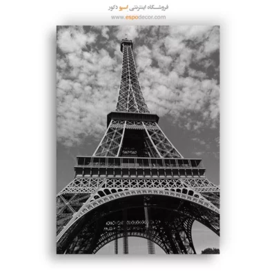 تابلو دکوراتیو با تم فرانسه - هندسه فلزی – تابلو سیاه و سفید - اسپو دکور