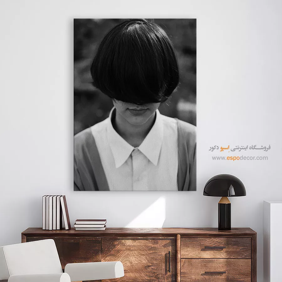 تابلو پرتره فشن - گمنامی – تابلو سیاه و سفید - اسپو دکور