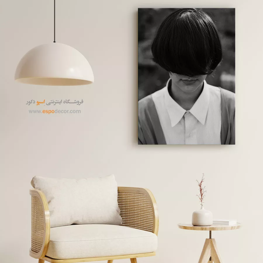 تابلو پرتره فشن - گمنامی – تابلو سیاه و سفید - اسپو دکور