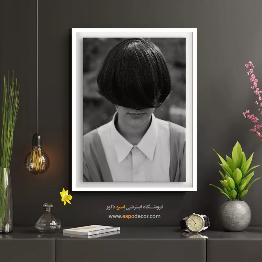 تابلو پرتره فشن - گمنامی – تابلو سیاه و سفید - اسپو دکور
