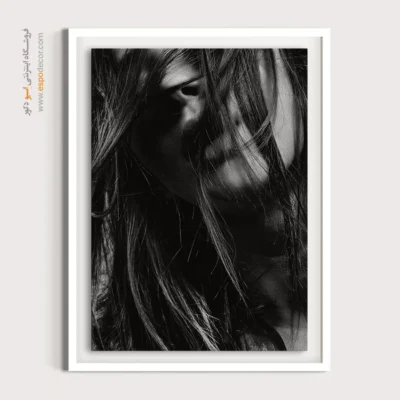 تابلو بوم هنری چهره - پیچش – تابلو سیاه و سفید - اسپو دکور