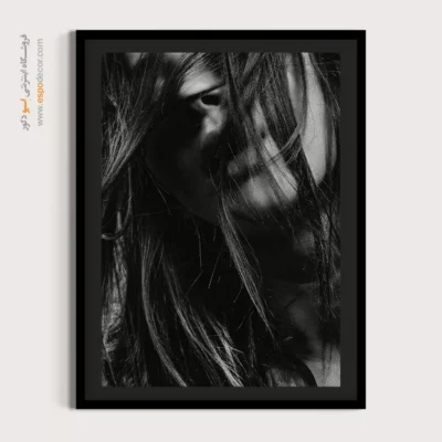 تابلو بوم هنری چهره - پیچش – تابلو سیاه و سفید - اسپو دکور
