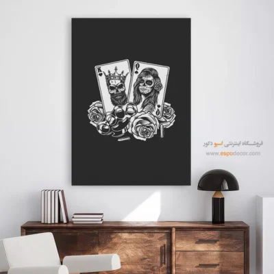 تابلو شاه و بیبی سیاه سفید - رزهای خطر – تابلو سیاه و سفید - اسپو دکور