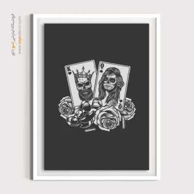 تابلو شاه و بی‌بی سیاه سفید - رزهای خطر – تابلو سیاه و سفید - اسپو دکور