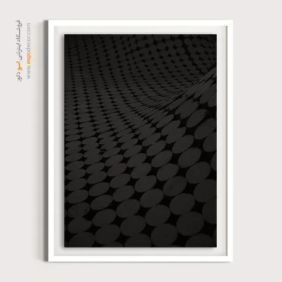 تابلو با طرح‌های مینیمال هندسی - موج دایره‌ – تابلو سیاه و سفید - اسپو دکور